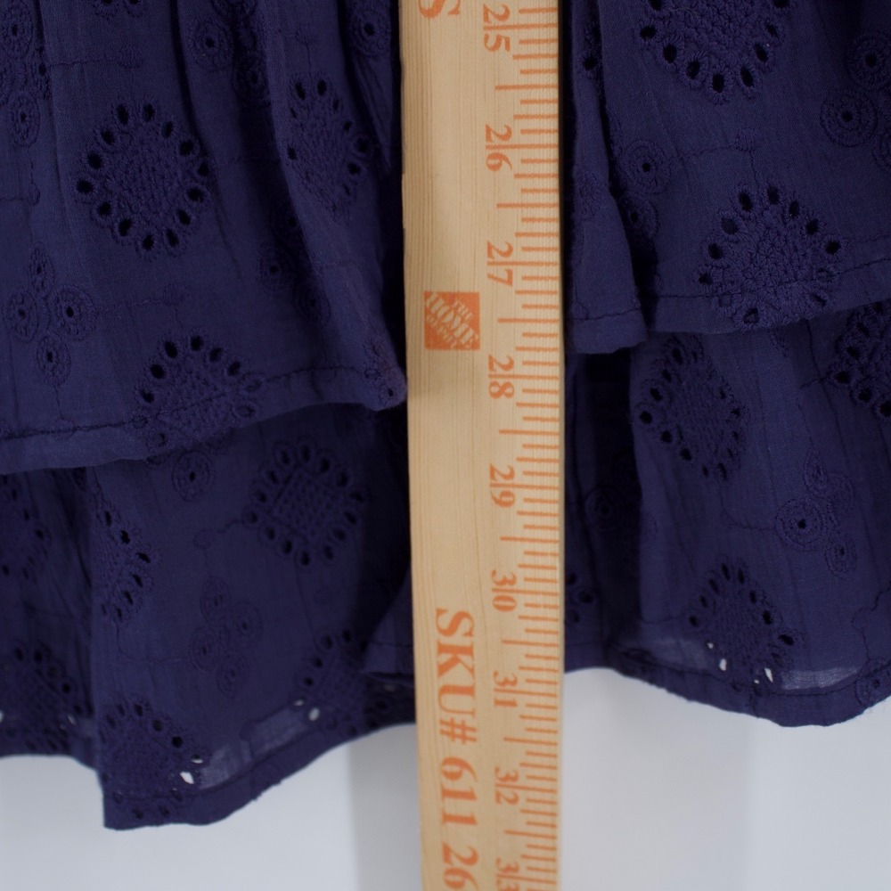 Tularosa Revolve Renee Mini Dress XS Navy Blue Smocked Romantic Cottagecore Boho - Picture 13 of 15